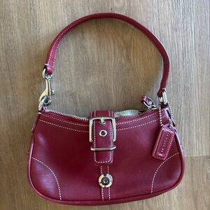 Coach Burgundy Leather Shoulder Bag